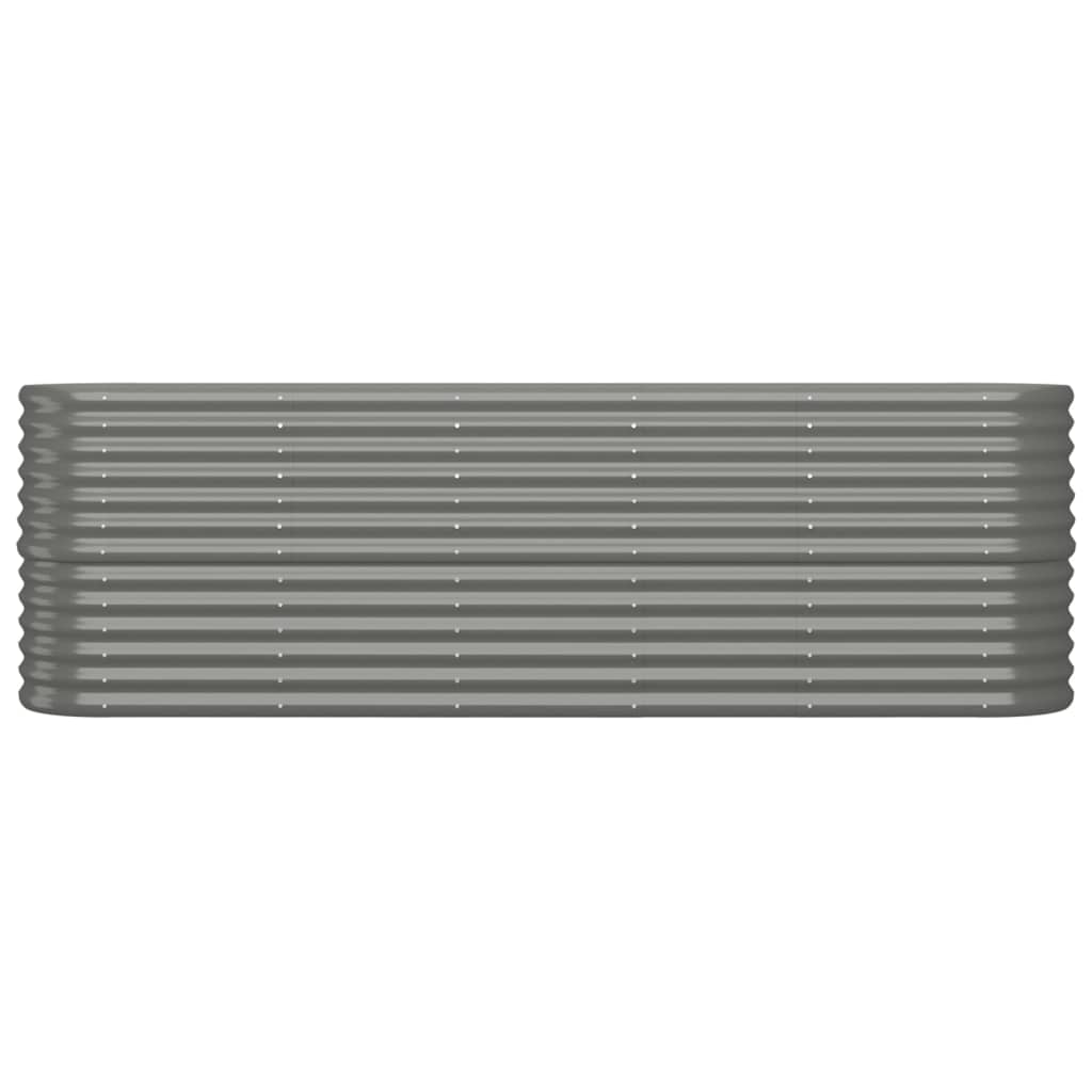 vidaXL Strat înălțat grădină gri 224x40x68cm oțel vopsit electrostatic