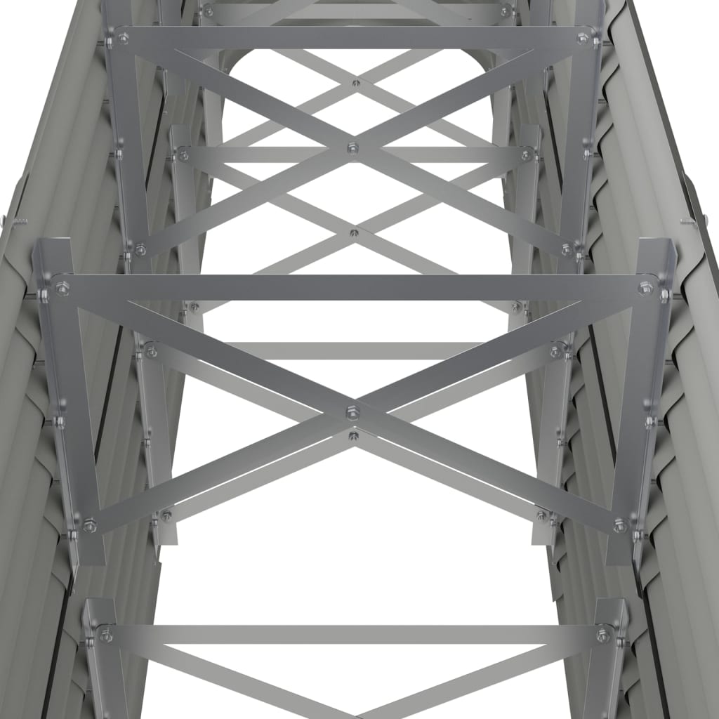 vidaXL Strat înălțat grădină gri 224x40x68cm oțel vopsit electrostatic