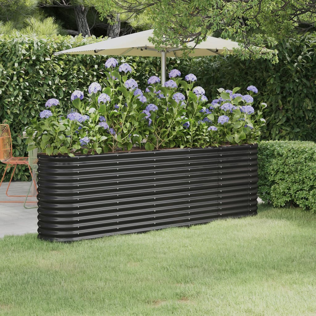 vidaXL Strat înălțat grădină 224x40x68 cm oțel galvanizat