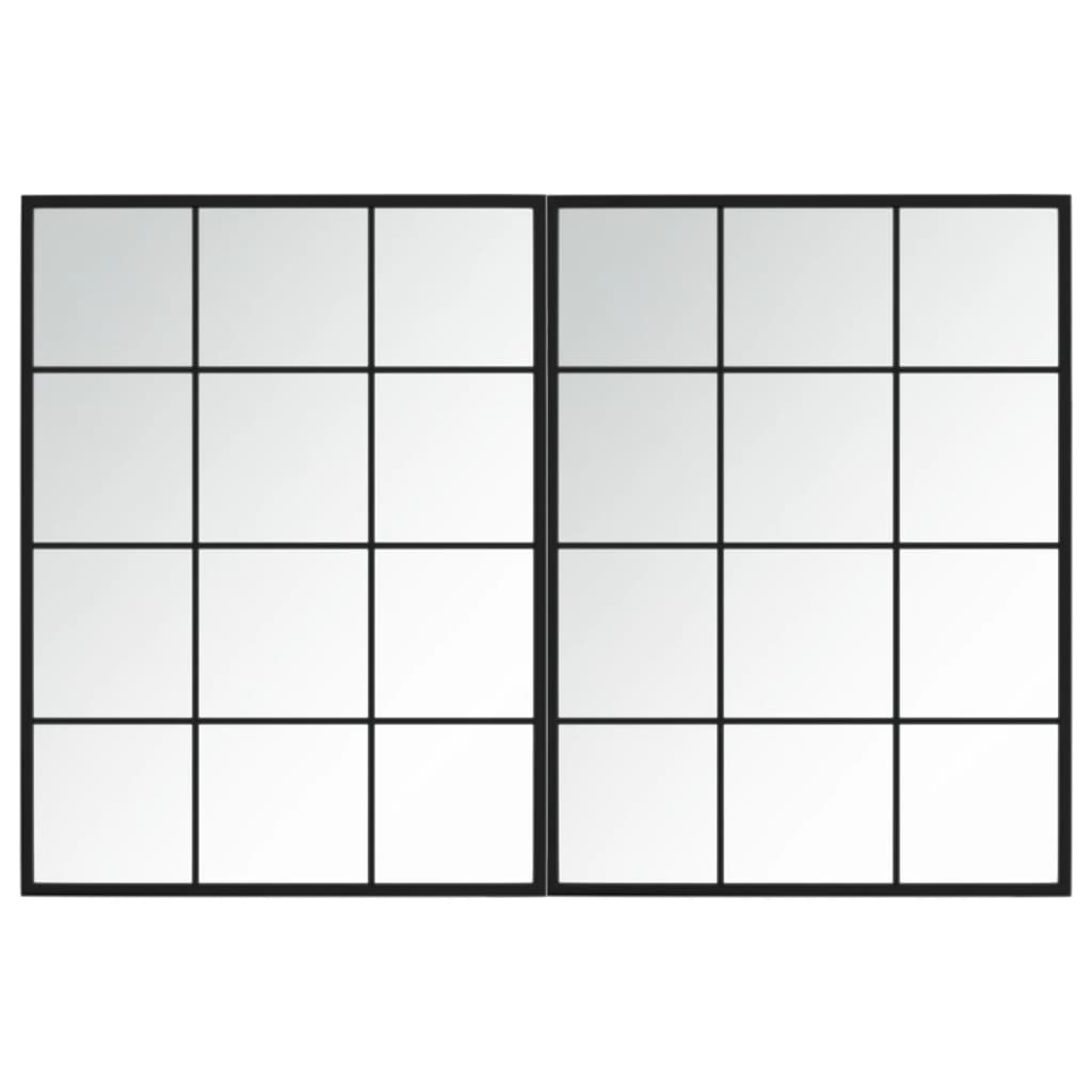 vidaXL Oglinzi de perete, 2 buc., negru, 80x60 cm, metal vidaXL Oglinzi de perete, 2 buc., negru, 80x60 cm, metal