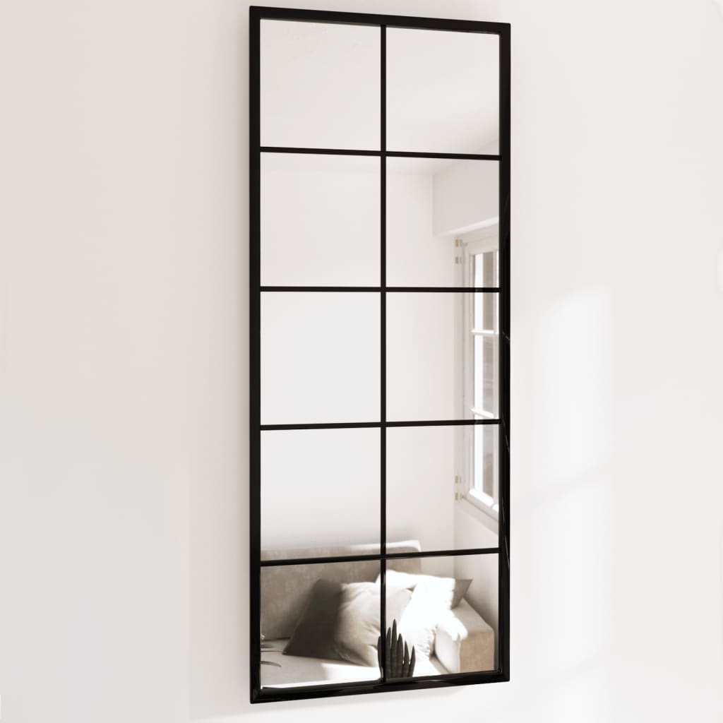vidaXL Oglinzi de perete, 2 buc., negru, 100x40 cm, metal vidaXL Oglinzi de perete, 2 buc., negru, 100x40 cm, metal
