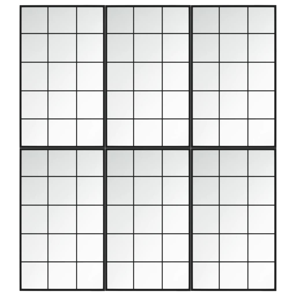vidaXL Oglinzi de perete, 6 buc., negru, 100x60 cm, metal vidaXL Oglinzi de perete, 6 buc., negru, 100x60 cm, metal