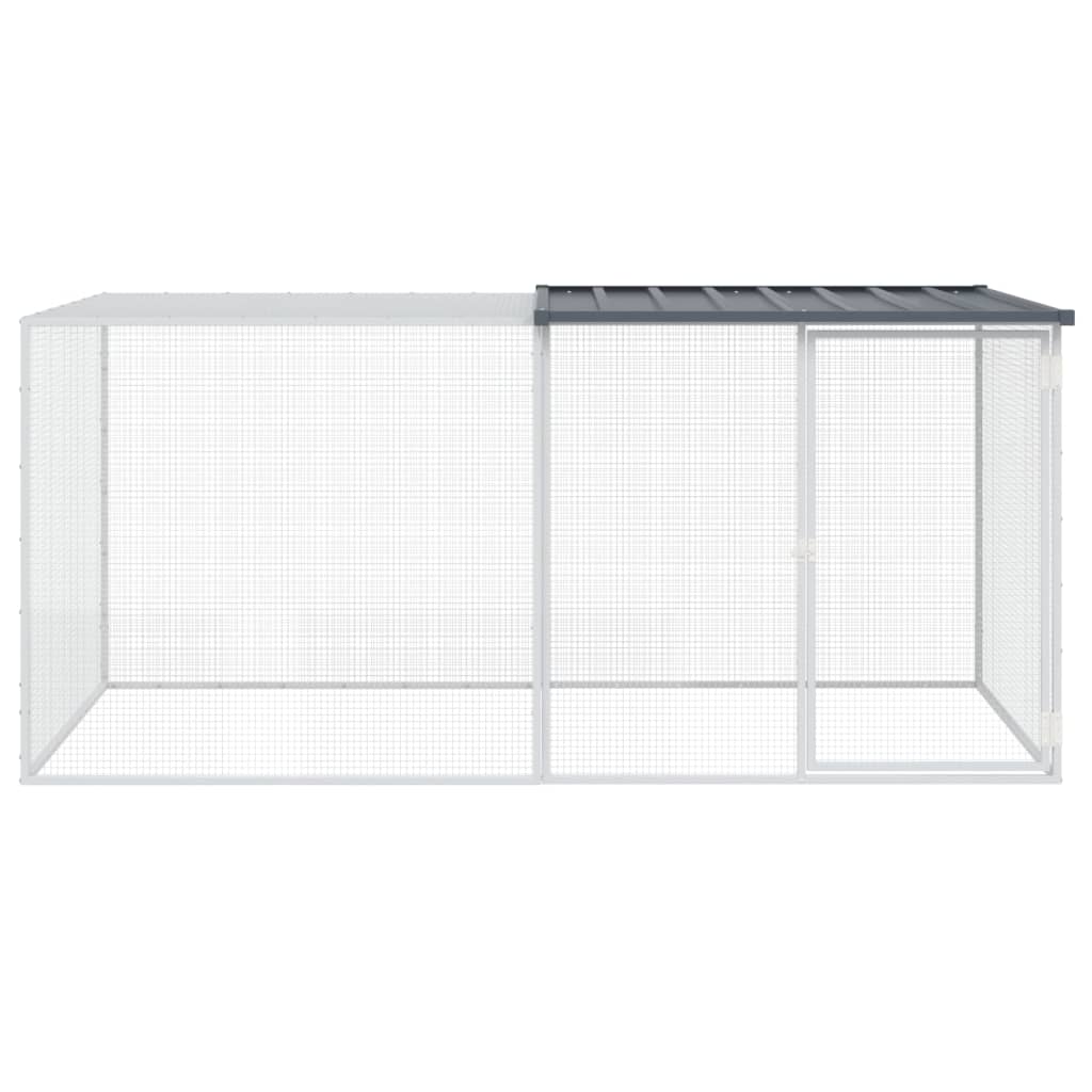 vidaXL Coteț pui cu acoperiș, antracit, 203x98x90 cm, oțel galvanizat vidaXL Coteț pui cu acoperiș, antracit, 203x98x90 cm, oțel galvanizat