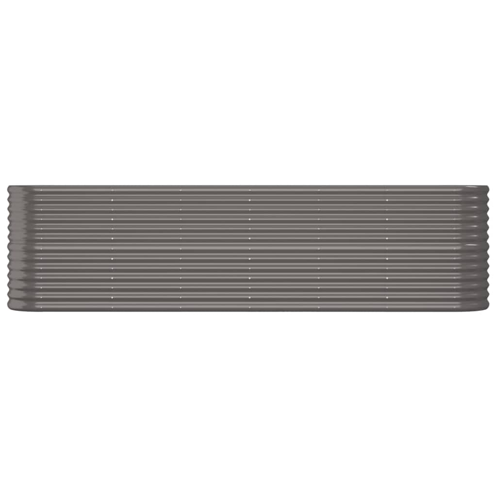 vidaXL Strat înălțat grădină gri 260x40x68cm oțel vopsit electrostatic