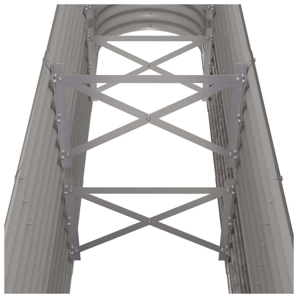 vidaXL Strat înălțat grădină gri 260x40x68cm oțel vopsit electrostatic