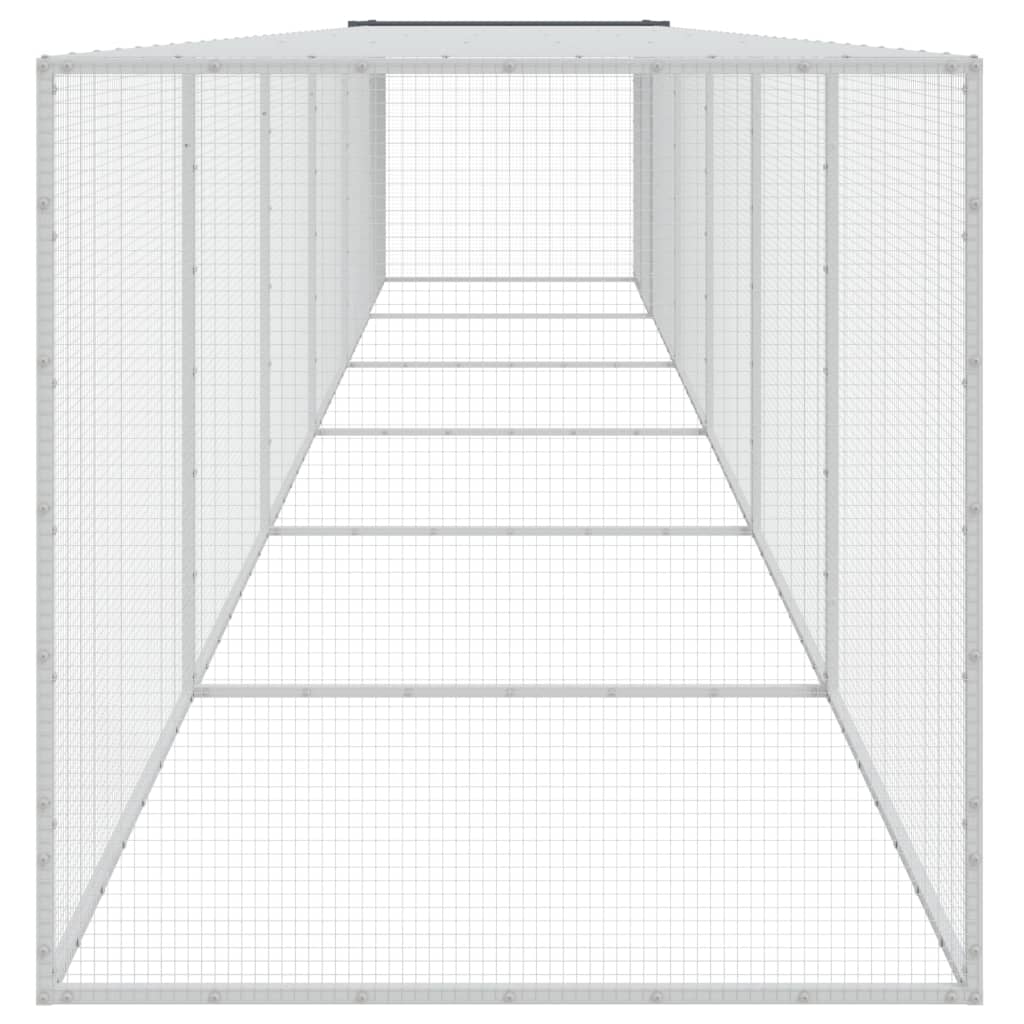 vidaXL Coteț pui cu acoperiș, antracit, 603x98x90 cm, oțel galvanizat vidaXL Coteț pui cu acoperiș, antracit, 603x98x90 cm, oțel galvanizat
