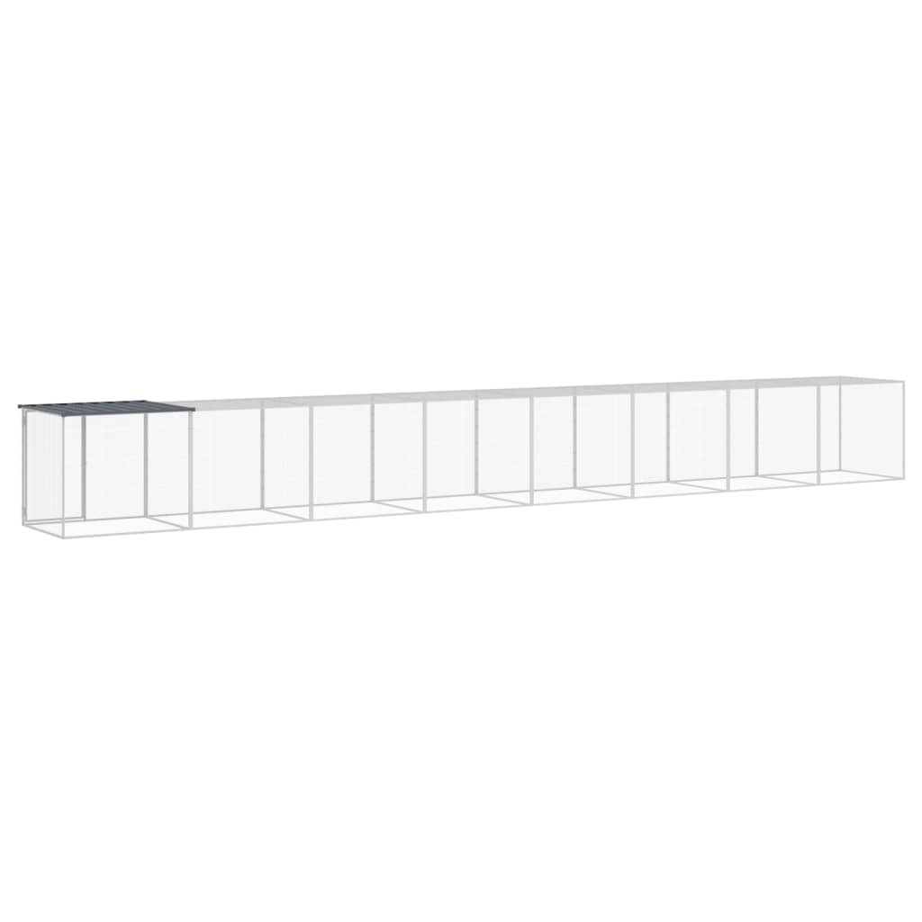 vidaXL Coteț pui cu acoperiș, antracit, 803x98x90 cm, oțel galvanizat vidaXL Coteț pui cu acoperiș, antracit, 803x98x90 cm, oțel galvanizat