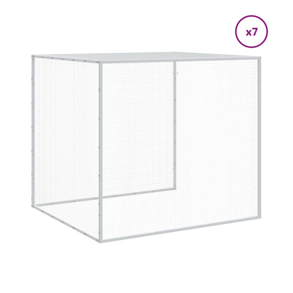 vidaXL Coteț pui cu acoperiș, antracit, 803x98x90 cm, oțel galvanizat vidaXL Coteț pui cu acoperiș, antracit, 803x98x90 cm, oțel galvanizat