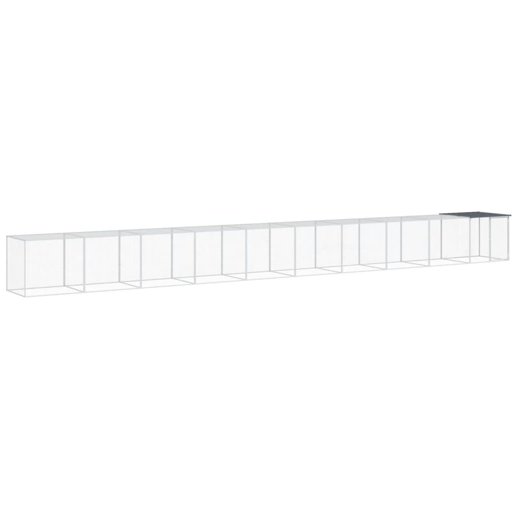 vidaXL Coteț pui cu acoperiș, antracit, 1003x98x90 cm, oțel galvanizat vidaXL Coteț pui cu acoperiș, antracit, 1003x98x90 cm, oțel galvanizat