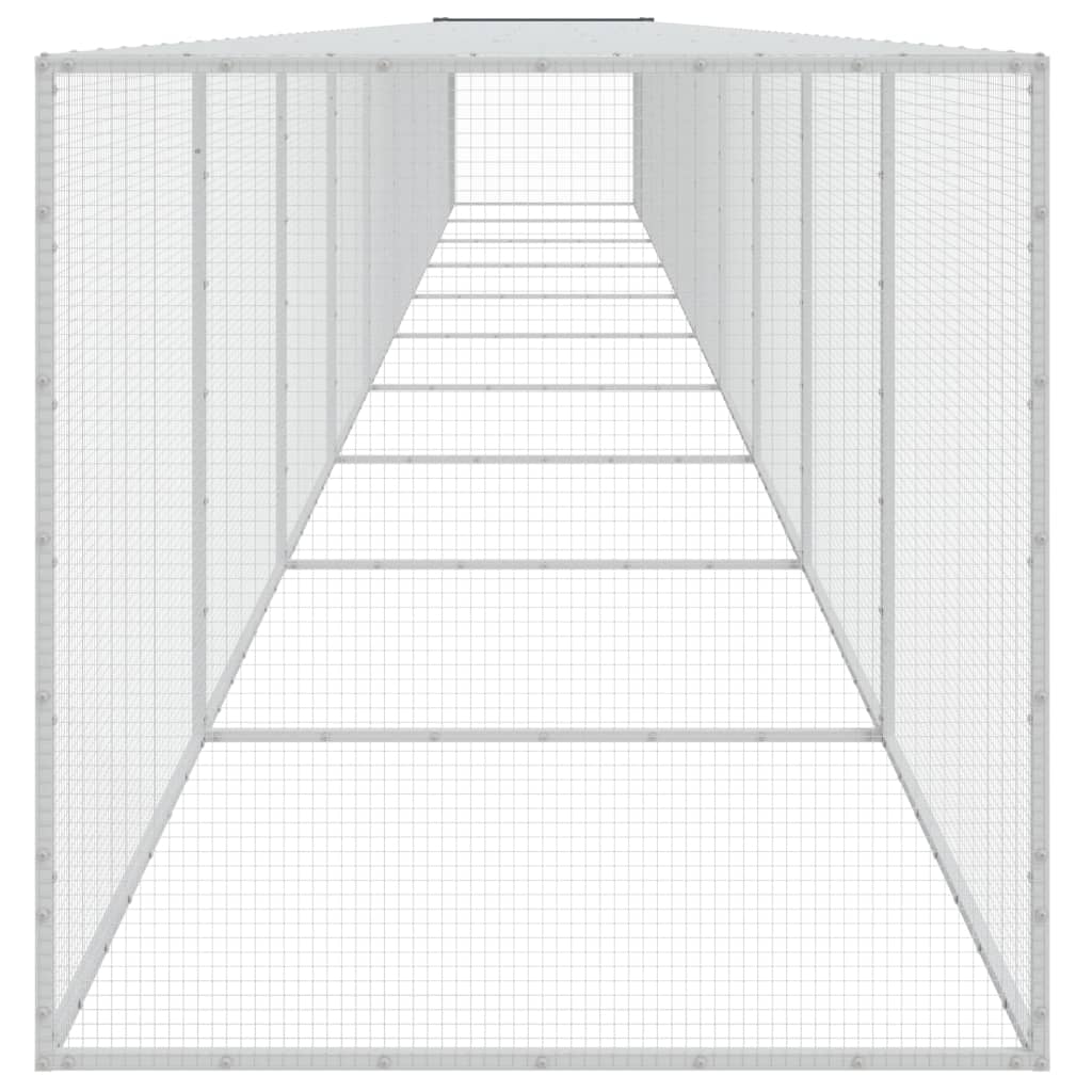 vidaXL Coteț pui cu acoperiș, antracit, 1003x98x90 cm, oțel galvanizat vidaXL Coteț pui cu acoperiș, antracit, 1003x98x90 cm, oțel galvanizat