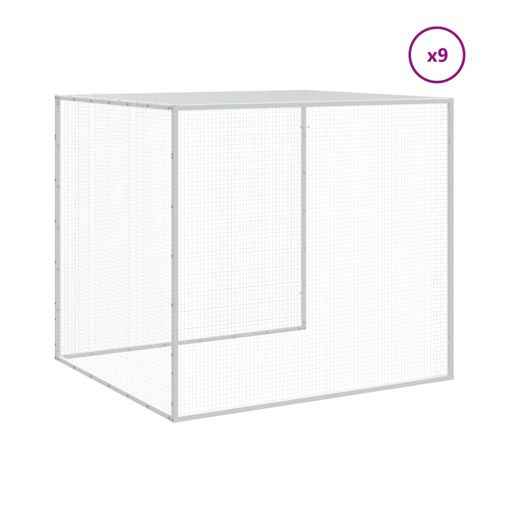 vidaXL Coteț pui cu acoperiș, antracit, 1003x98x90 cm, oțel galvanizat vidaXL Coteț pui cu acoperiș, antracit, 1003x98x90 cm, oțel galvanizat