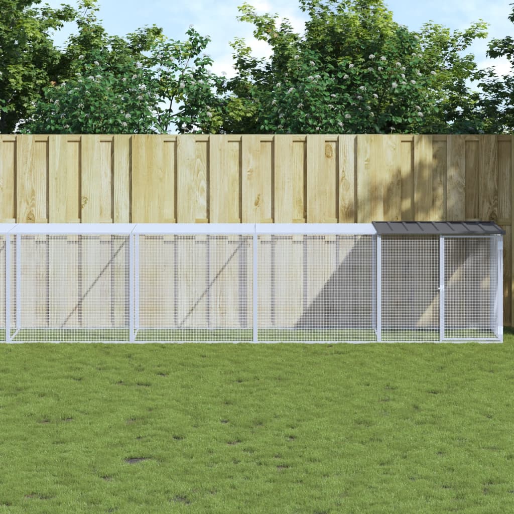 vidaXL Coteț pui cu acoperiș, antracit, 1003x98x90 cm, oțel galvanizat vidaXL Coteț pui cu acoperiș, antracit, 1003x98x90 cm, oțel galvanizat