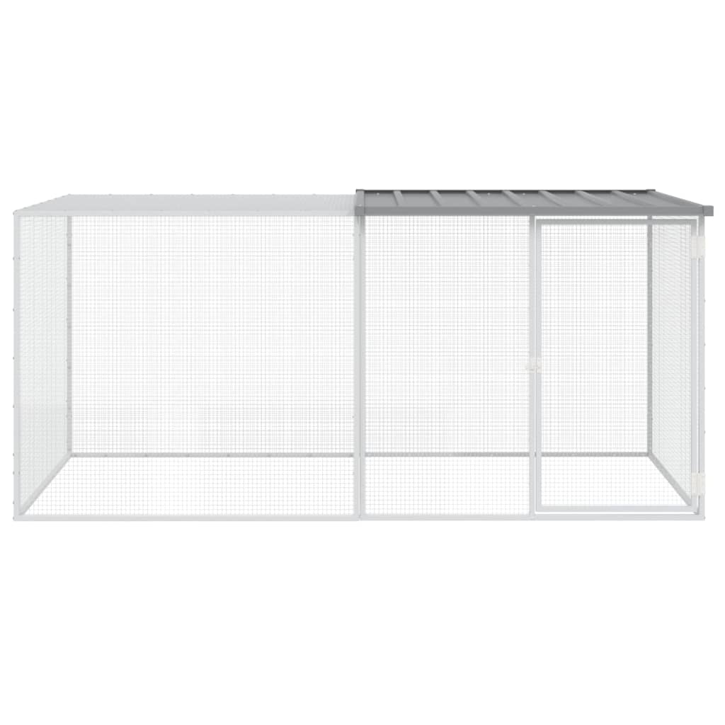 vidaXL Coteț pui cu acoperiș gri deschis 203x98x90 cm oțel galvanizat vidaXL Coteț pui cu acoperiș gri deschis 203x98x90 cm oțel galvanizat
