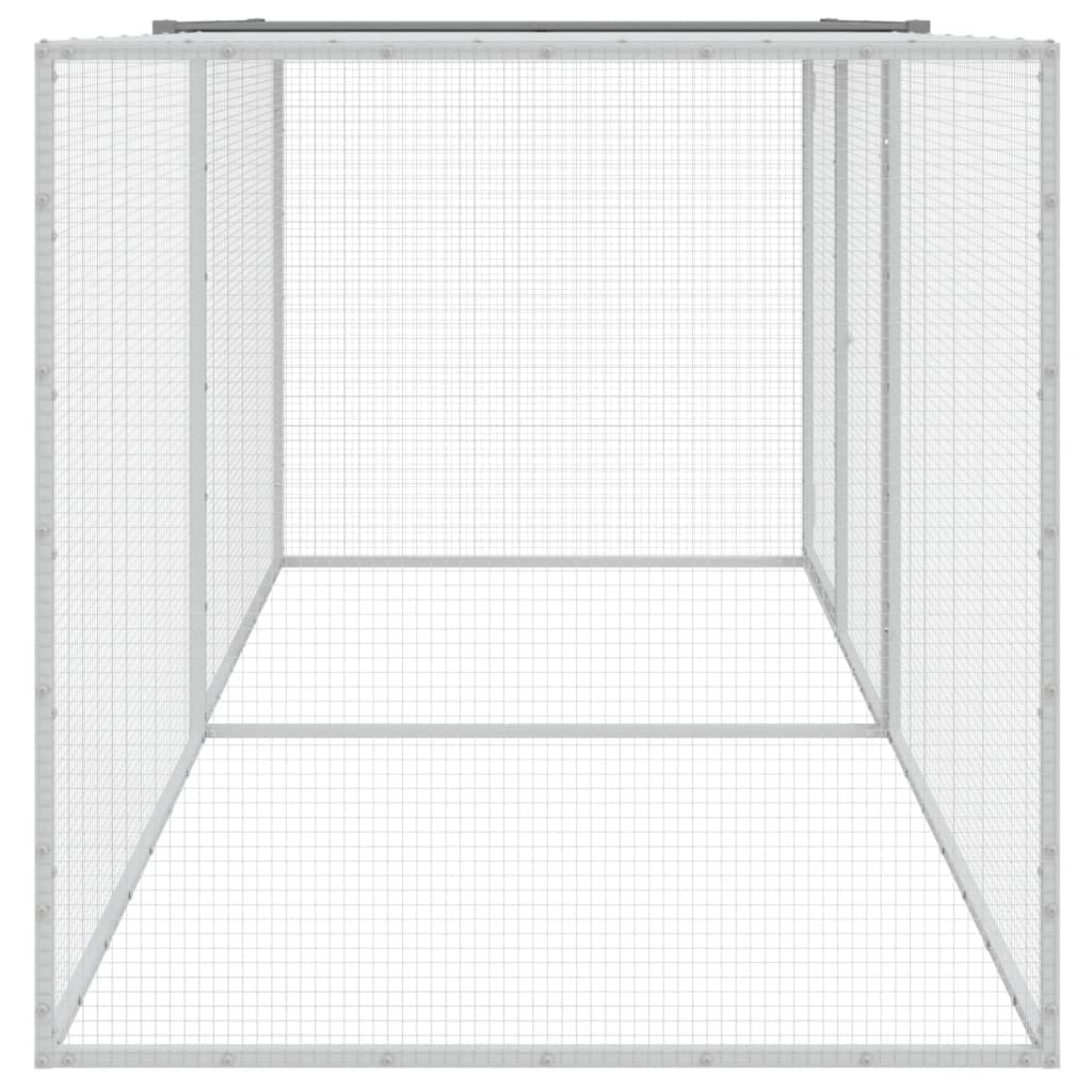 vidaXL Coteț pui cu acoperiș gri deschis 203x98x90 cm oțel galvanizat vidaXL Coteț pui cu acoperiș gri deschis 203x98x90 cm oțel galvanizat