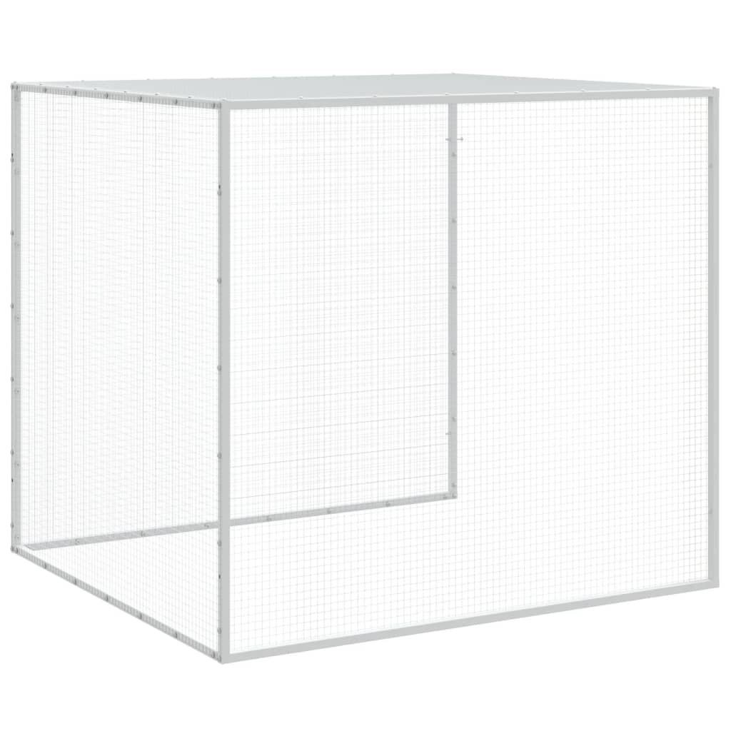 vidaXL Coteț pui cu acoperiș gri deschis 203x98x90 cm oțel galvanizat vidaXL Coteț pui cu acoperiș gri deschis 203x98x90 cm oțel galvanizat