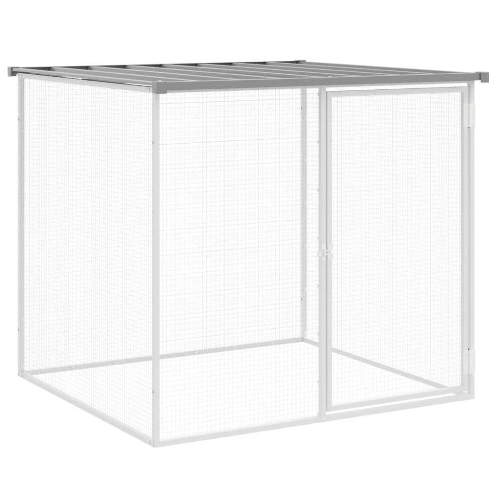vidaXL Coteț pui cu acoperiș gri deschis 403x98x90 cm oțel galvanizat vidaXL Coteț pui cu acoperiș gri deschis 403x98x90 cm oțel galvanizat
