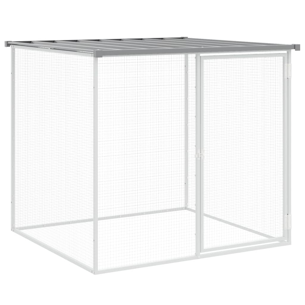 vidaXL Coteț pui cu acoperiș gri deschis 603x98x90 cm oțel galvanizat vidaXL Coteț pui cu acoperiș gri deschis 603x98x90 cm oțel galvanizat