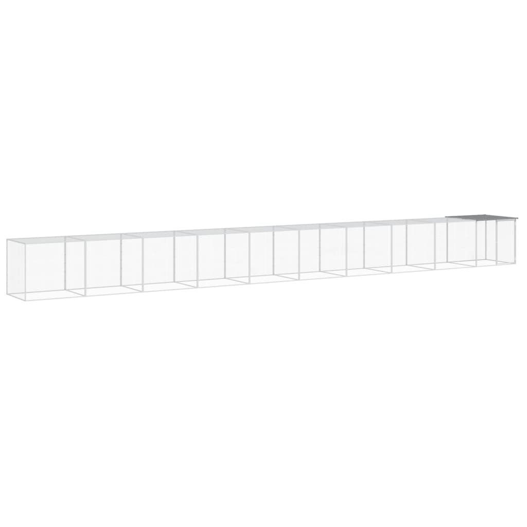 vidaXL Coteț pui cu acoperiș gri deschis 1003x98x90 cm oțel galvanizat vidaXL Coteț pui cu acoperiș gri deschis 1003x98x90 cm oțel galvanizat