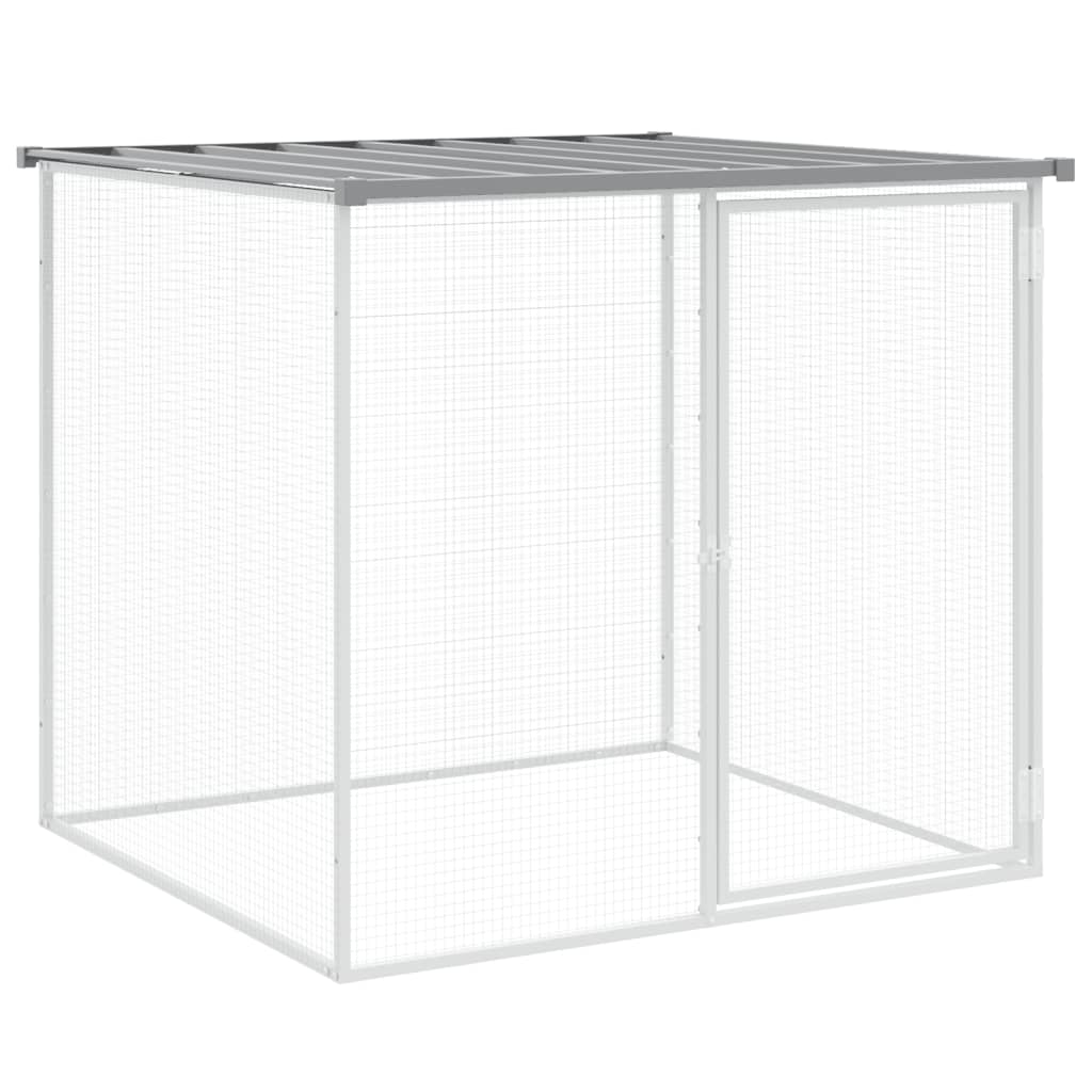 vidaXL Coteț pui cu acoperiș gri deschis 1003x98x90 cm oțel galvanizat vidaXL Coteț pui cu acoperiș gri deschis 1003x98x90 cm oțel galvanizat