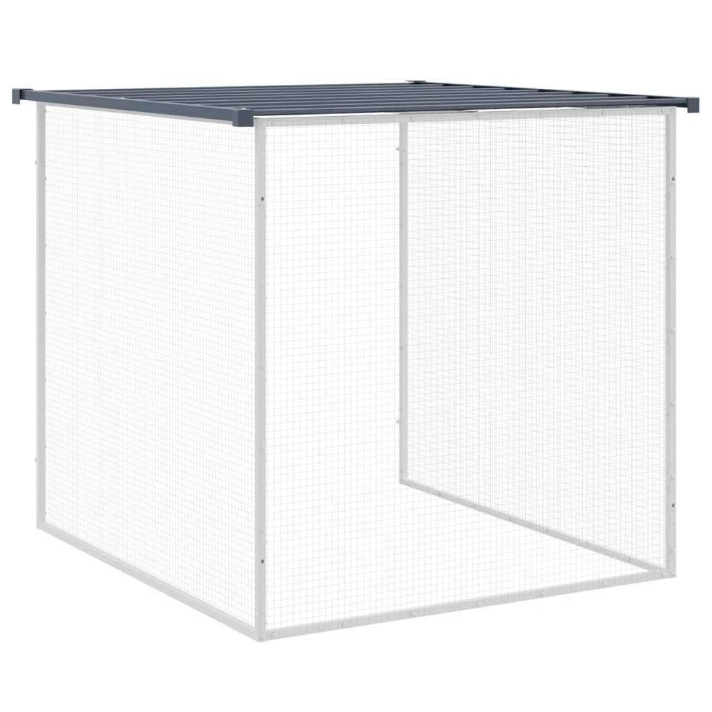 vidaXL Coteț pui cu acoperiș, antracit, 203x98x90 cm, oțel galvanizat