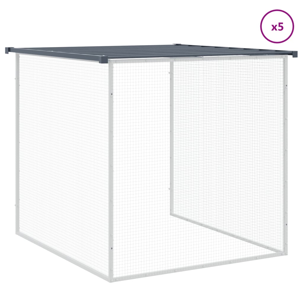 vidaXL Coteț pui cu acoperiș, antracit, 603x98x90 cm, oțel galvanizat vidaXL Coteț pui cu acoperiș, antracit, 603x98x90 cm, oțel galvanizat