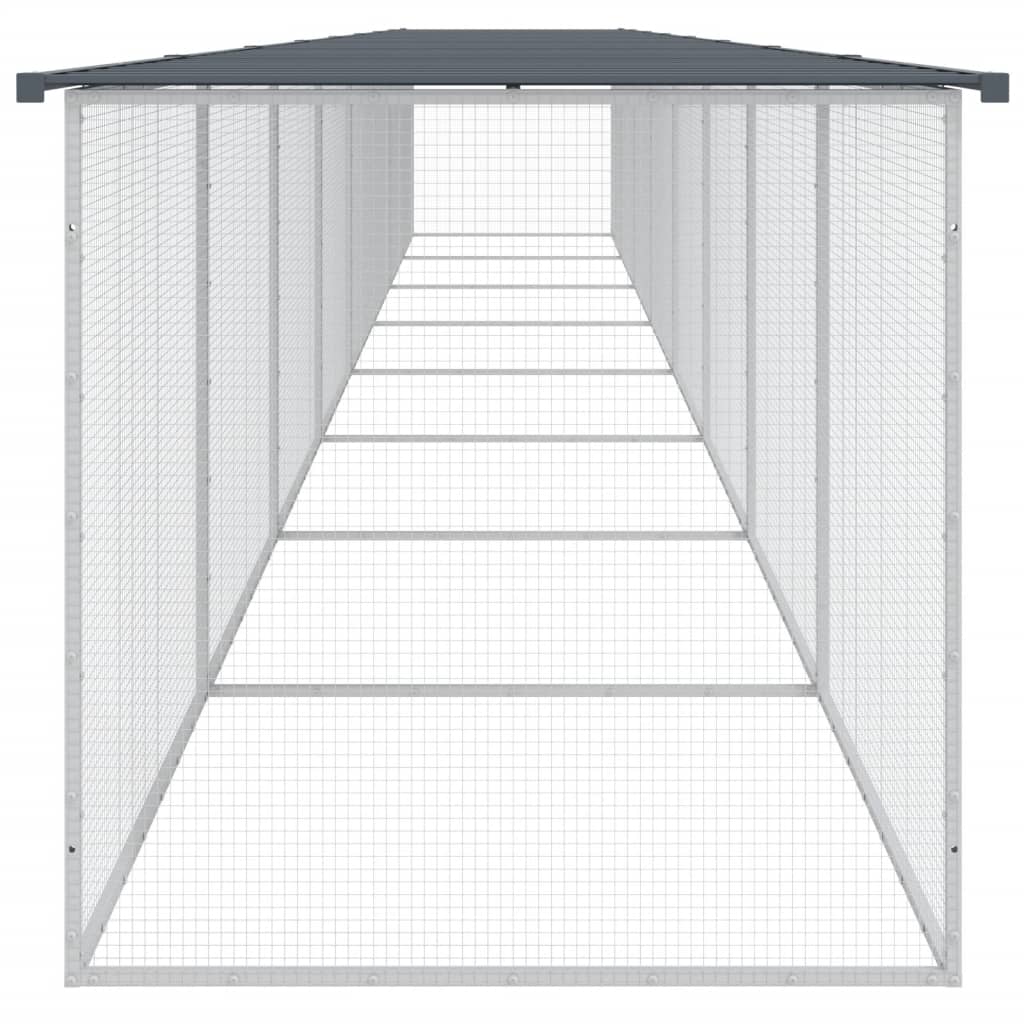 vidaXL Coteț pui cu acoperiș, antracit, 803x98x90 cm, oțel galvanizat vidaXL Coteț pui cu acoperiș, antracit, 803x98x90 cm, oțel galvanizat