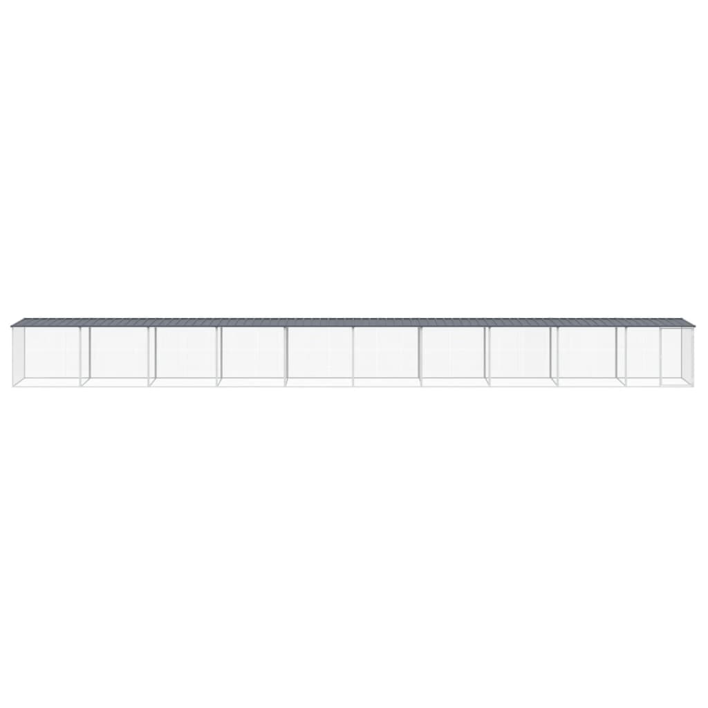 vidaXL Coteț pui cu acoperiș, antracit, 1003x98x90 cm, oțel galvanizat vidaXL Coteț pui cu acoperiș, antracit, 1003x98x90 cm, oțel galvanizat
