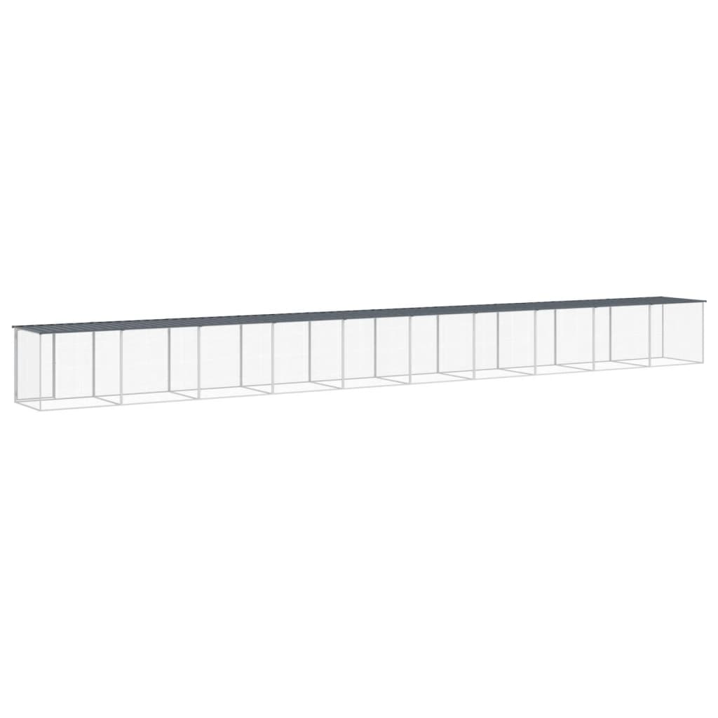 vidaXL Coteț pui cu acoperiș, antracit, 1003x98x90 cm, oțel galvanizat vidaXL Coteț pui cu acoperiș, antracit, 1003x98x90 cm, oțel galvanizat