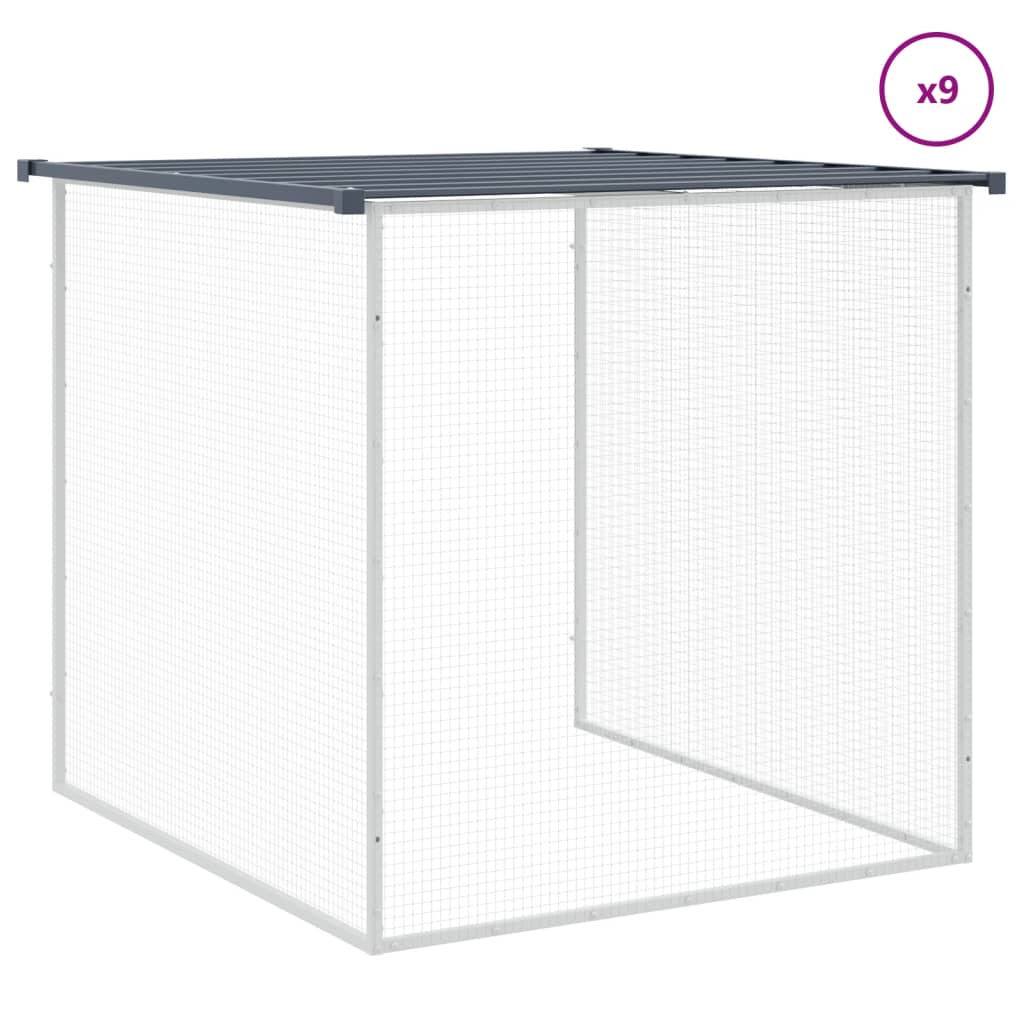 vidaXL Coteț pui cu acoperiș, antracit, 1003x98x90 cm, oțel galvanizat vidaXL Coteț pui cu acoperiș, antracit, 1003x98x90 cm, oțel galvanizat
