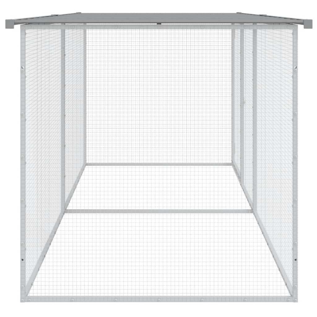 vidaXL Coteț pui cu acoperiș gri deschis 203x98x90 cm oțel galvanizat vidaXL Coteț pui cu acoperiș gri deschis 203x98x90 cm oțel galvanizat