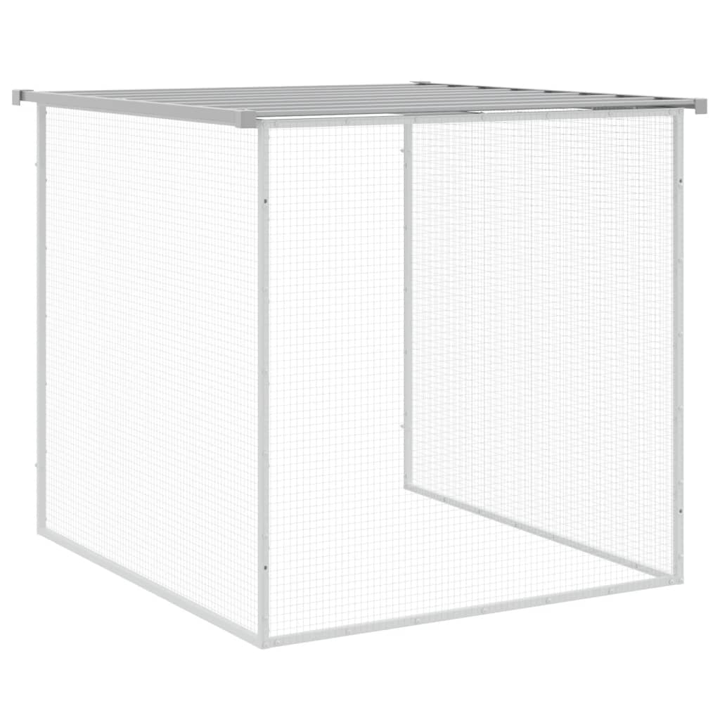 vidaXL Coteț pui cu acoperiș gri deschis 203x98x90 cm oțel galvanizat vidaXL Coteț pui cu acoperiș gri deschis 203x98x90 cm oțel galvanizat