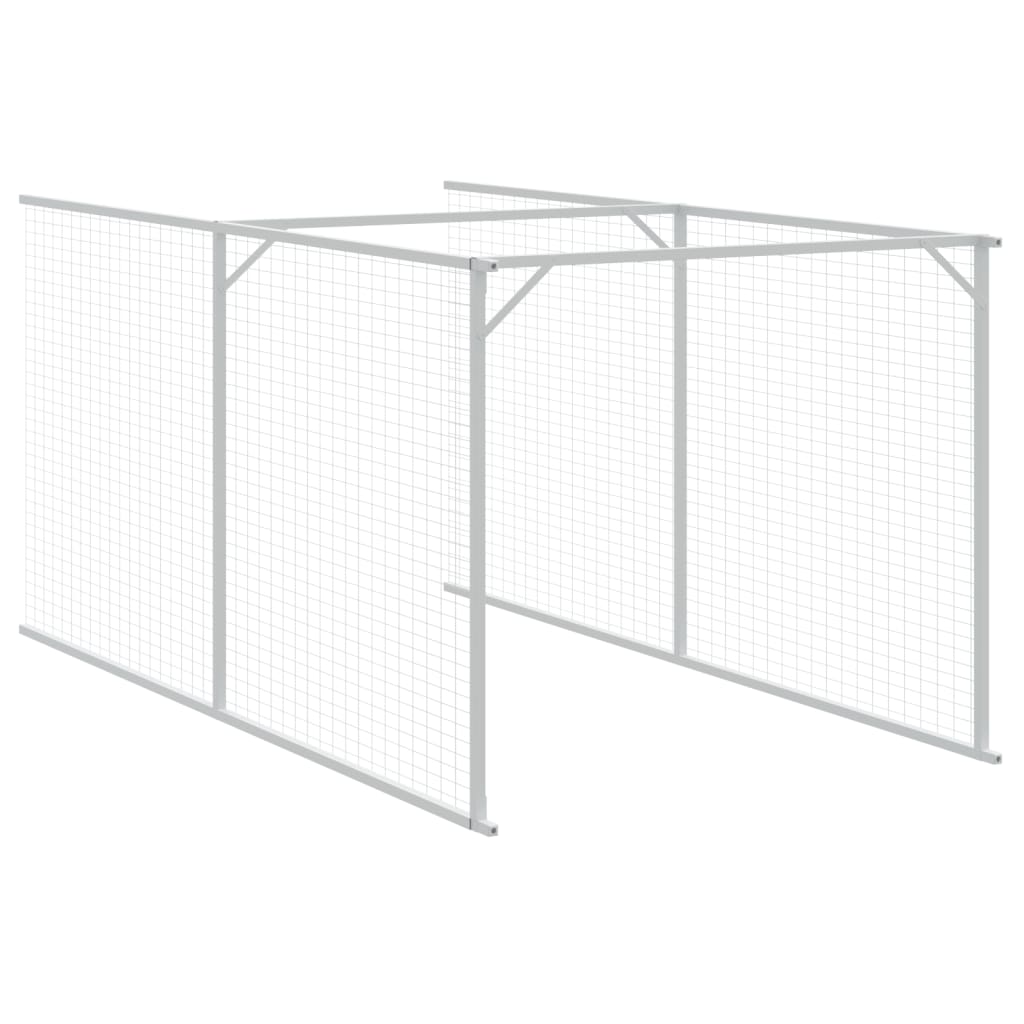 vidaXL Cușcă câine cu acoperiș antracit 117x405x123 cm oțel galvanizat