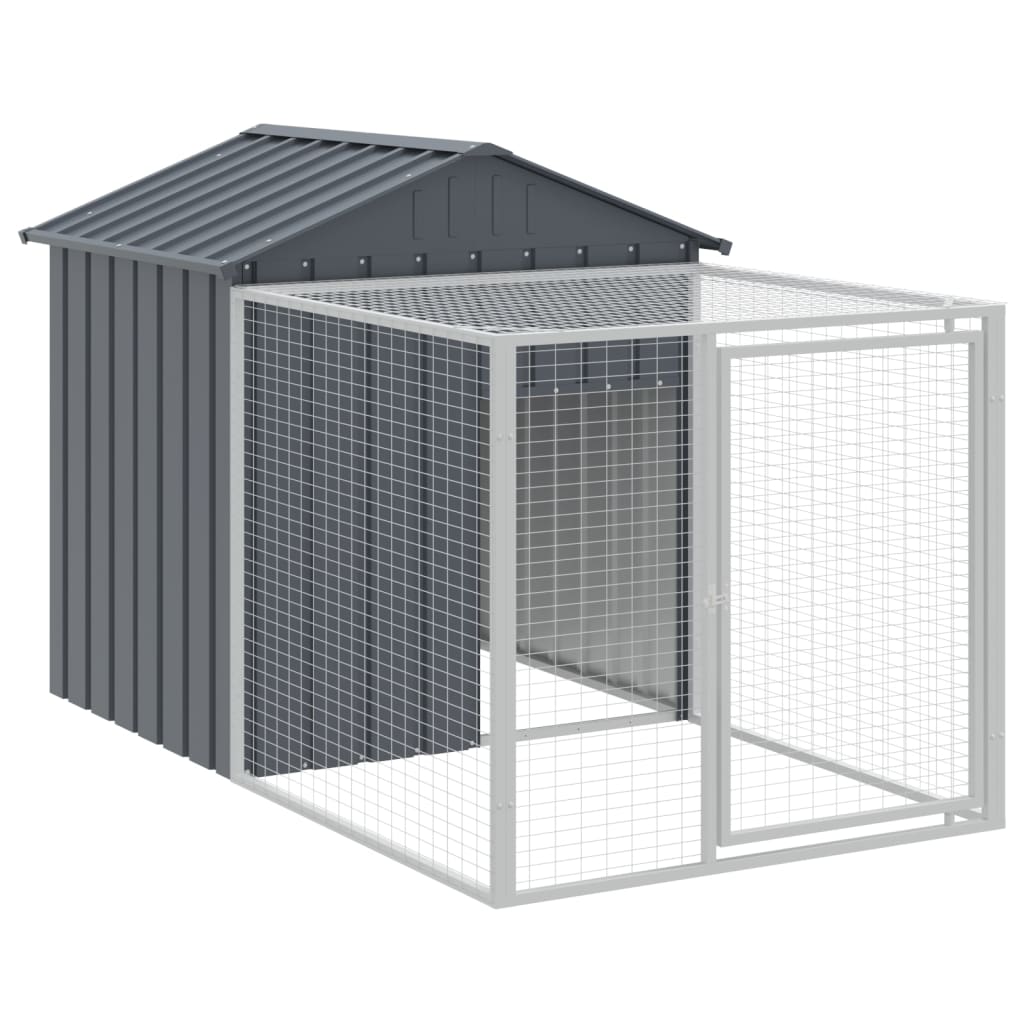 vidaXL Coteț de pui cu incintă antracit 117x609x123 cm oțel galvanizat vidaXL Coteț de pui cu incintă antracit 117x609x123 cm oțel galvanizat