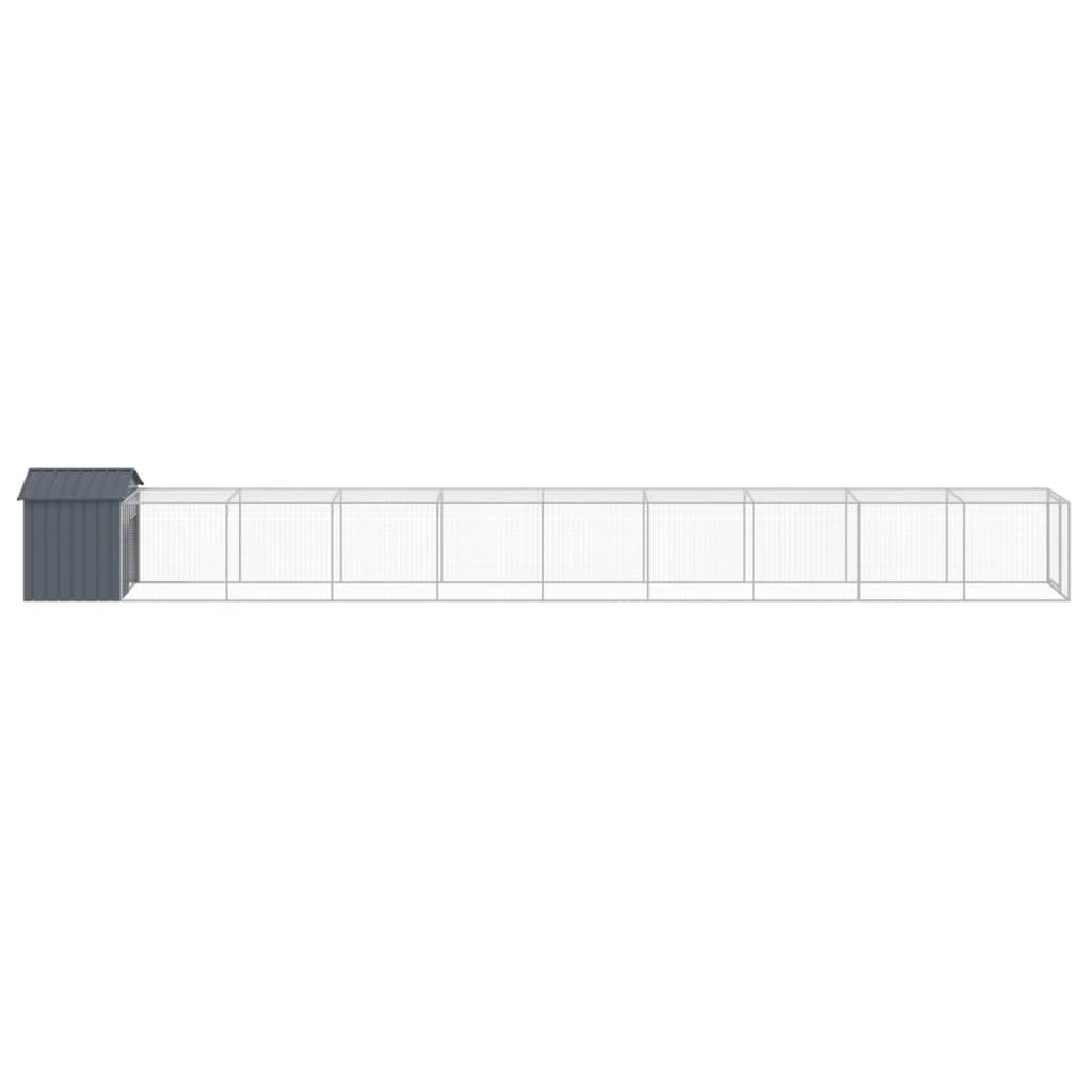 vidaXL Coteț de pui cu incintă antracit 117x1017x123cm oțel galvanizat vidaXL Coteț de pui cu incintă antracit 117x1017x123cm oțel galvanizat
