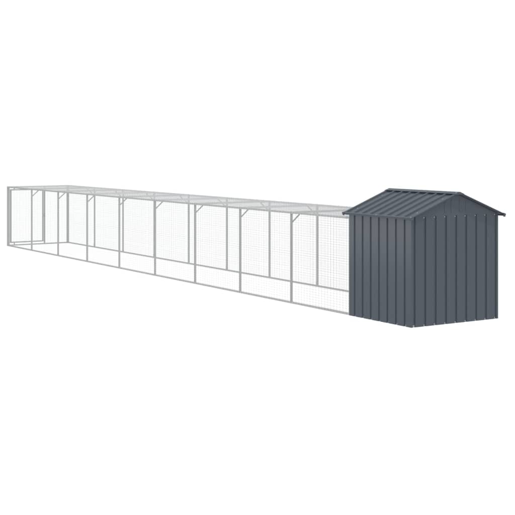 vidaXL Coteț de pui cu incintă antracit 117x1017x123cm oțel galvanizat vidaXL Coteț de pui cu incintă antracit 117x1017x123cm oțel galvanizat