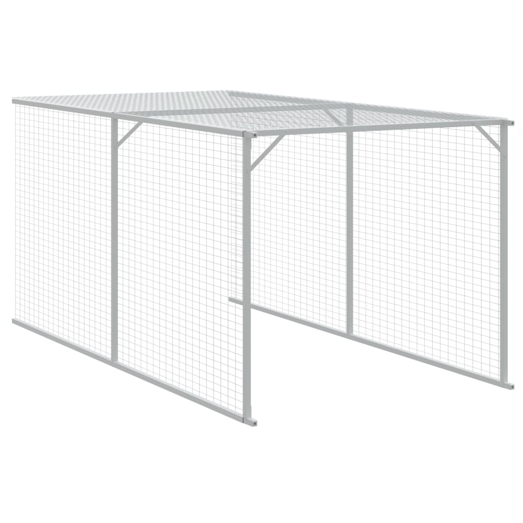 vidaXL Coteț de pui cu incintă antracit 110x405x110 cm oțel galvanizat vidaXL Coteț de pui cu incintă antracit 110x405x110 cm oțel galvanizat