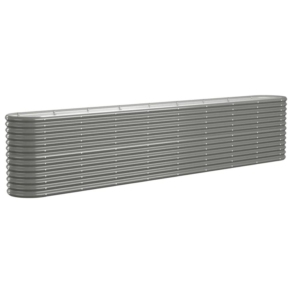 vidaXL Strat înălțat grădină gri 332x40x68cm oțel galvanizat