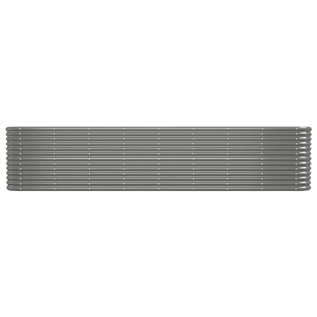 vidaXL Strat înălțat grădină gri 332x40x68cm oțel galvanizat