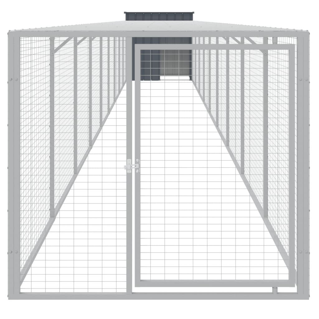 vidaXL Coteț de pui cu incintă antracit 110x1017x110cm oțel galvanizat vidaXL Coteț de pui cu incintă antracit 110x1017x110cm oțel galvanizat