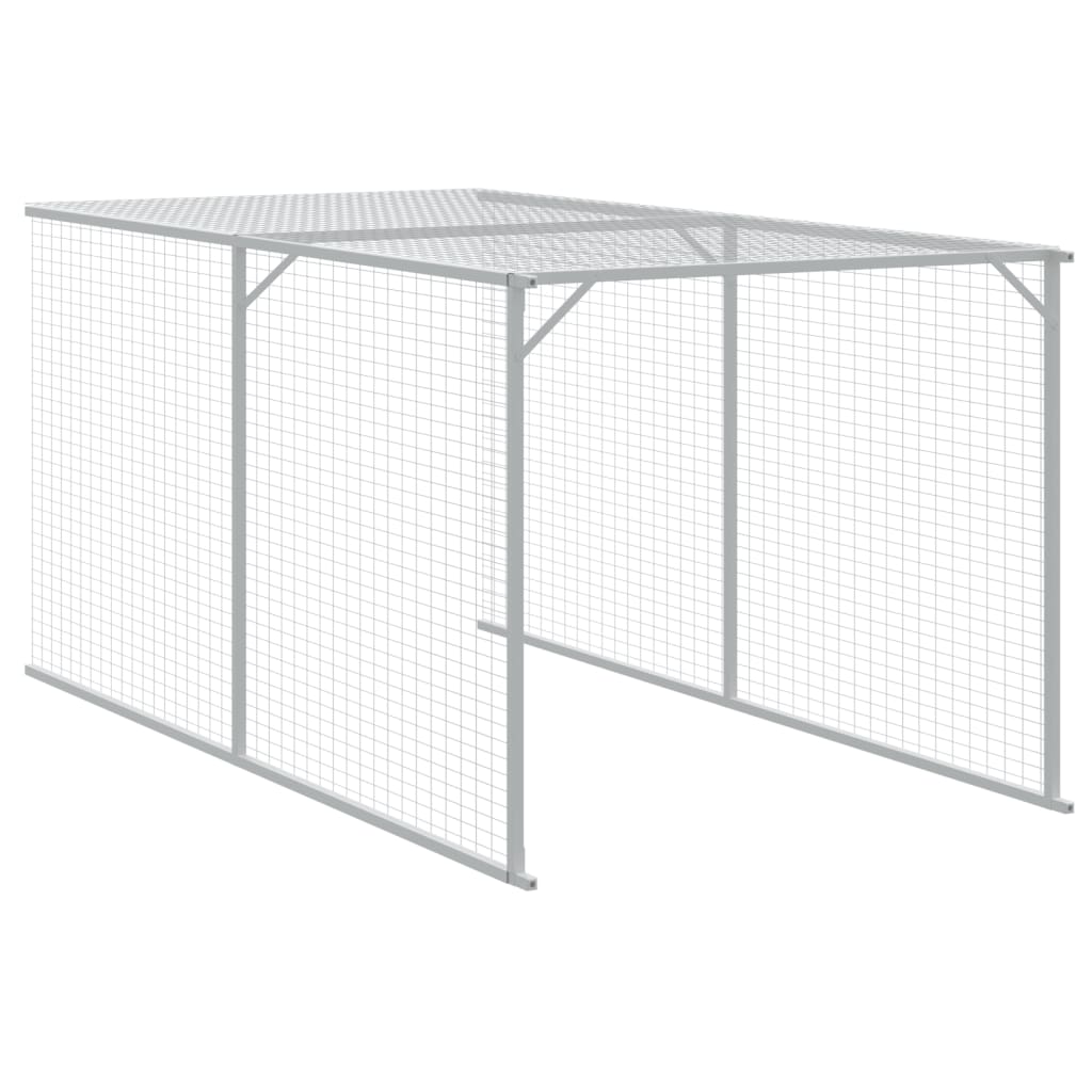 vidaXL Coteț de pui cu incintă antracit 110x1017x110cm oțel galvanizat vidaXL Coteț de pui cu incintă antracit 110x1017x110cm oțel galvanizat