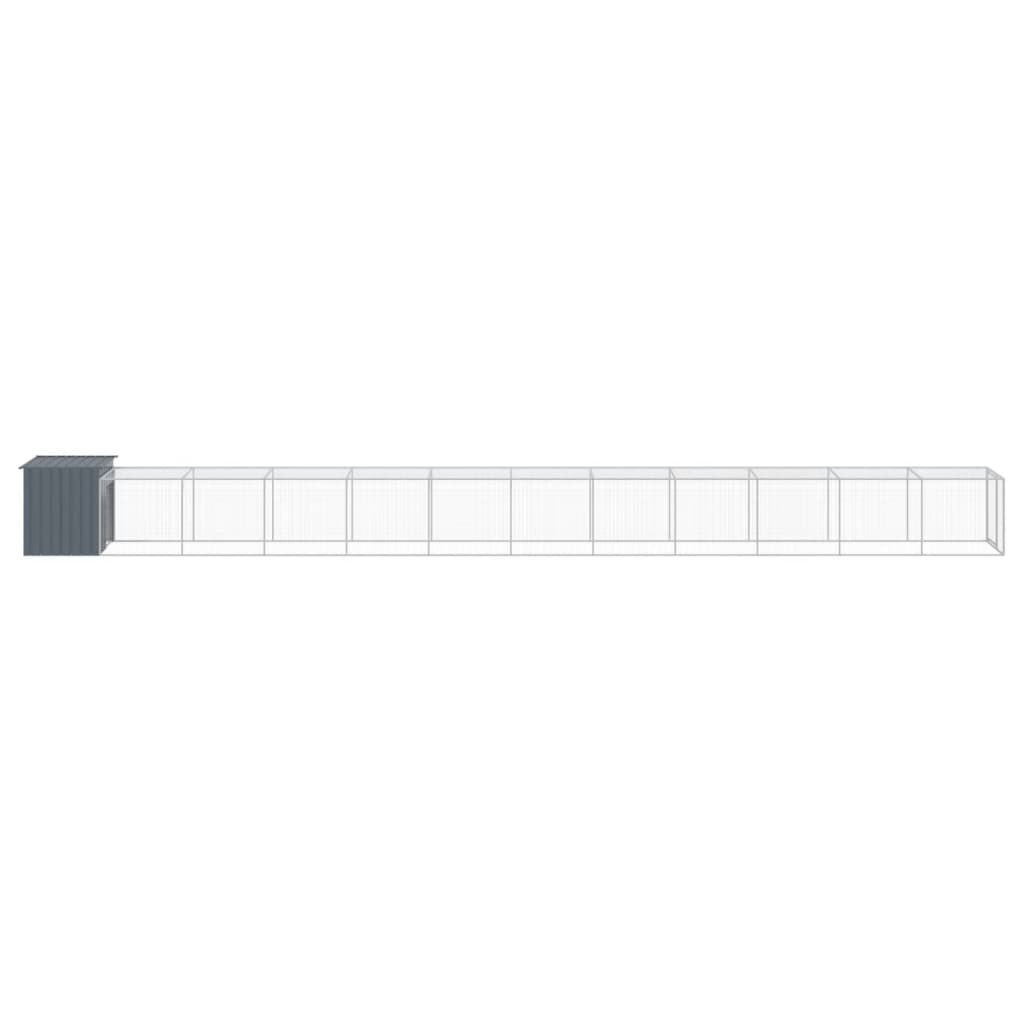 vidaXL Coteț de pui cu incintă antracit 110x1221x110cm oțel galvanizat vidaXL Coteț de pui cu incintă antracit 110x1221x110cm oțel galvanizat