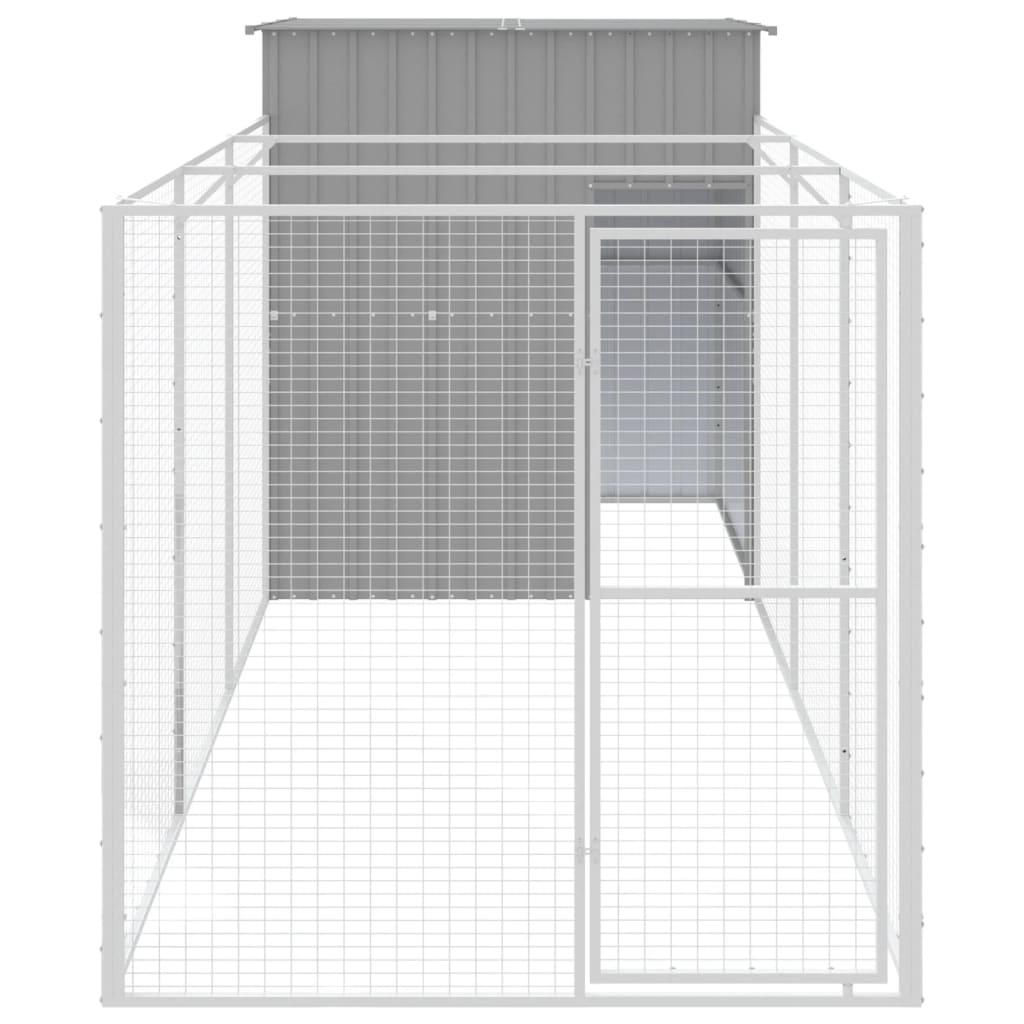 vidaXL Cușcă de câine & țarc gri deschis 165x455x181cm oțel galvanizat