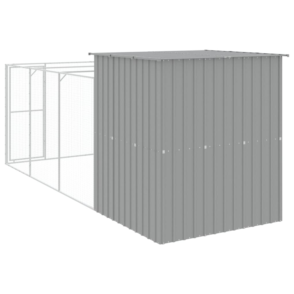 vidaXL Cușcă de câine & țarc gri deschis 165x455x181cm oțel galvanizat