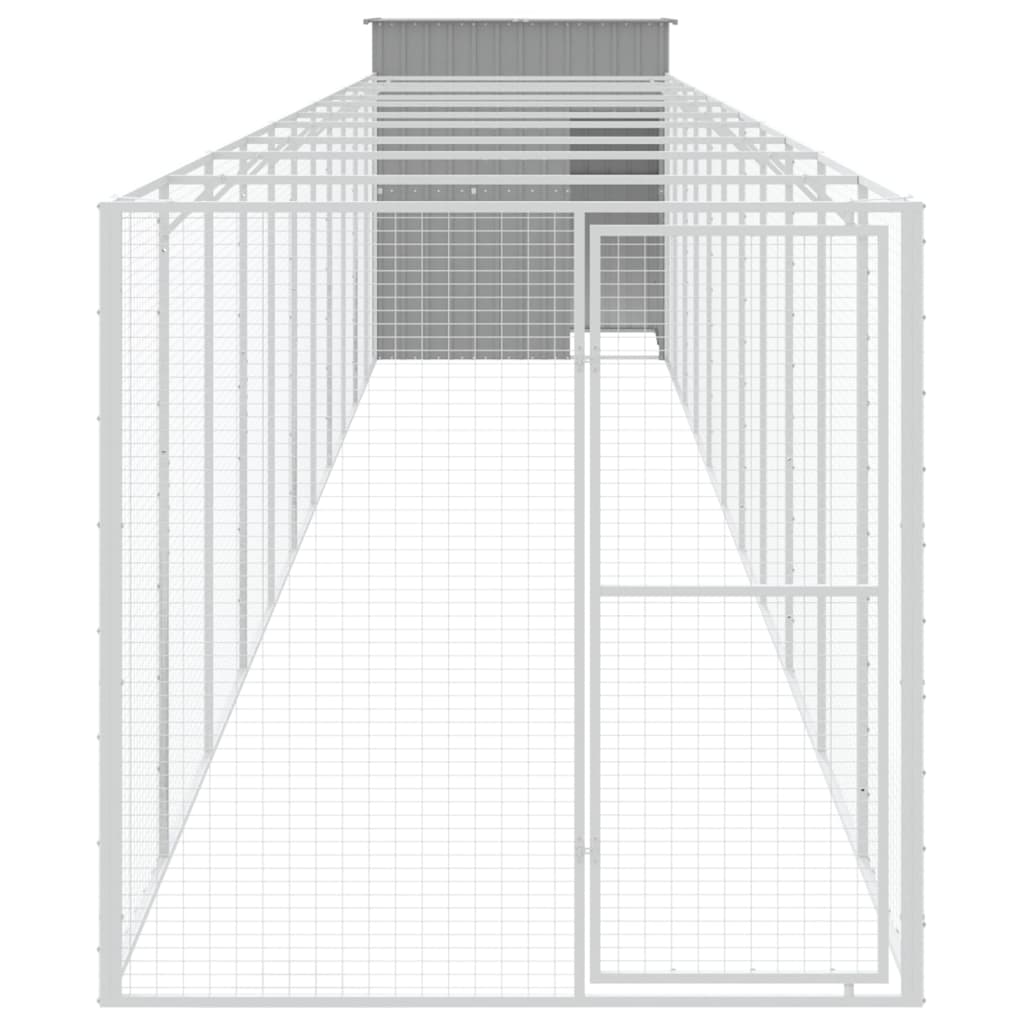 vidaXL Cușcă de câine & țarc gri deschis oțel galvanizat vidaXL Cușcă de câine & țarc gri deschis oțel galvanizat