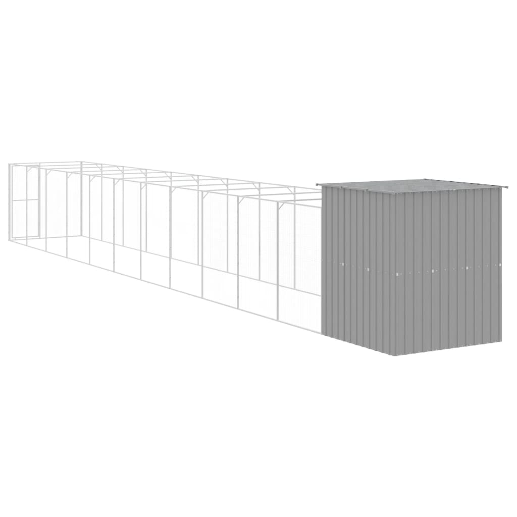 vidaXL Cușcă de câine & țarc gri deschis oțel galvanizat vidaXL Cușcă de câine & țarc gri deschis oțel galvanizat