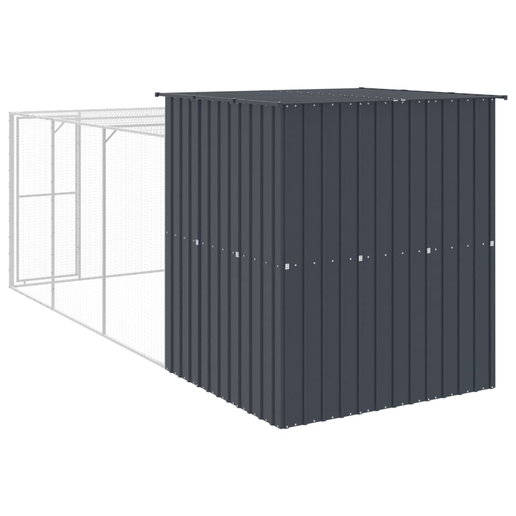 vidaXL Coteț de pui cu incintă antracit 165x455x181 cm oțel galvanizat