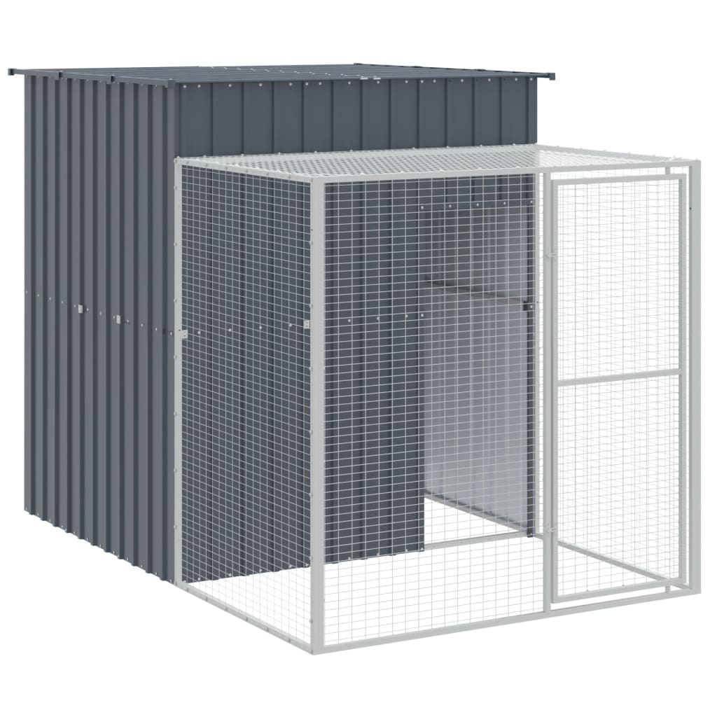 vidaXL Coteț de pui cu incintă antracit 165x659x181 cm oțel galvanizat vidaXL Coteț de pui cu incintă antracit 165x659x181 cm oțel galvanizat