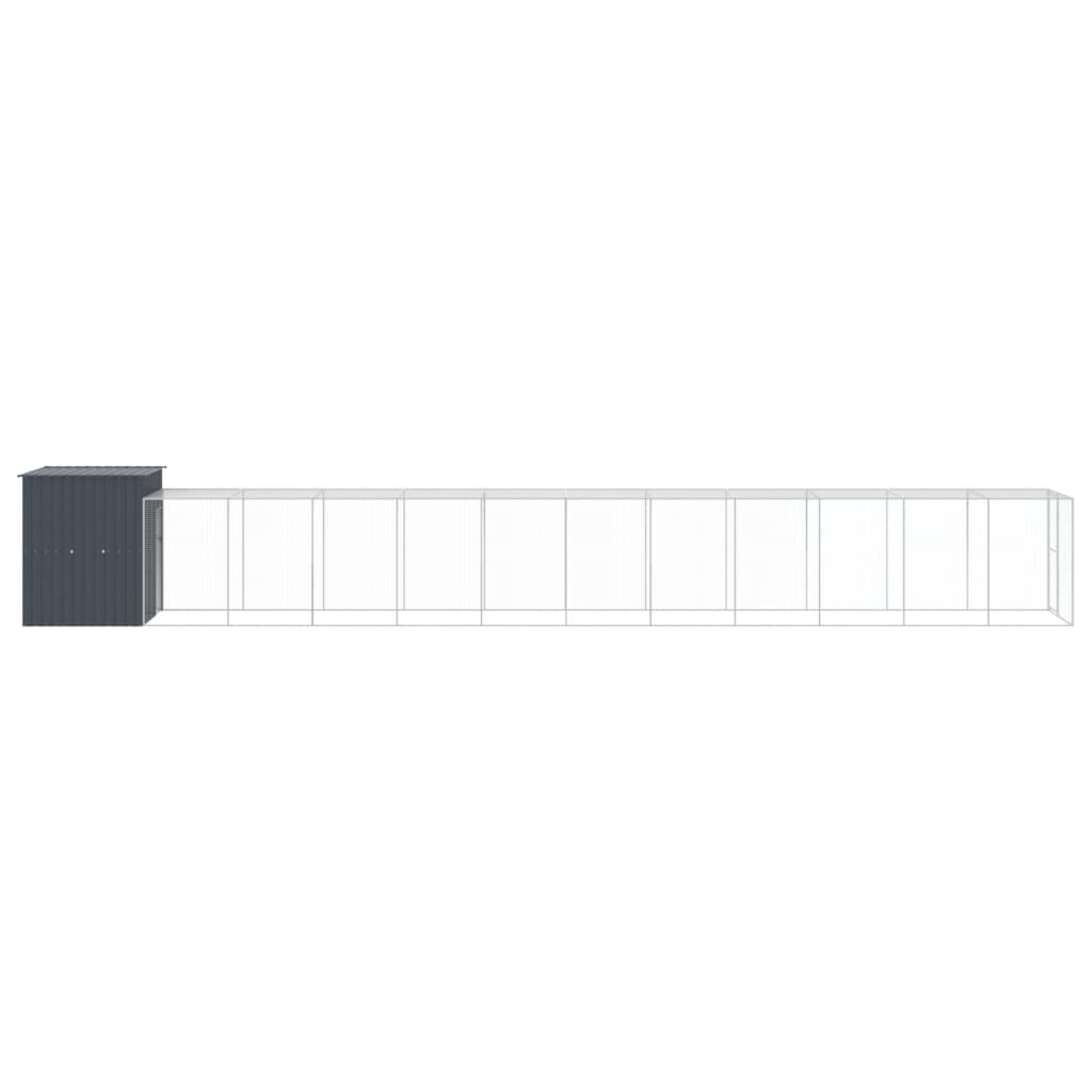 vidaXL Coteț de pui cu incintă antracit 165x1271x181cm oțel galvanizat vidaXL Coteț de pui cu incintă antracit 165x1271x181cm oțel galvanizat