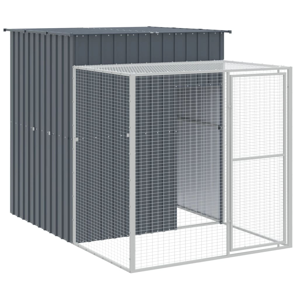 vidaXL Coteț de pui cu incintă antracit 165x1271x181cm oțel galvanizat vidaXL Coteț de pui cu incintă antracit 165x1271x181cm oțel galvanizat