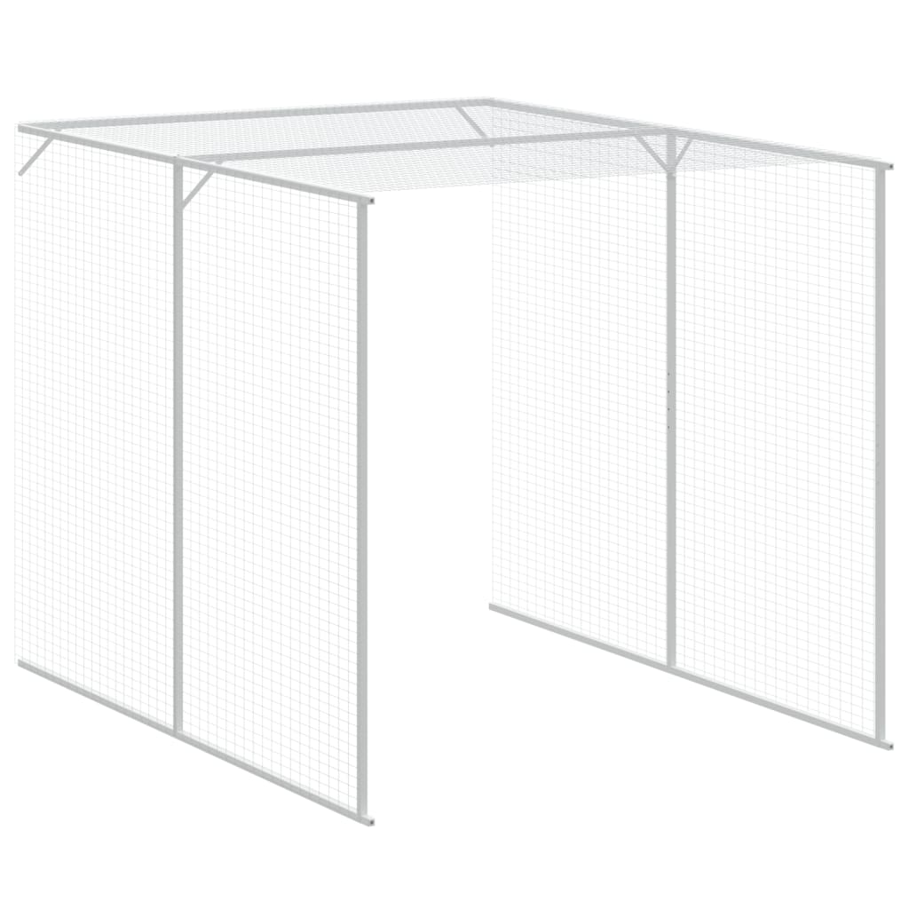 vidaXL Coteț pui cu incintă gri deschis 165x863x181 cm oțel galvanizat